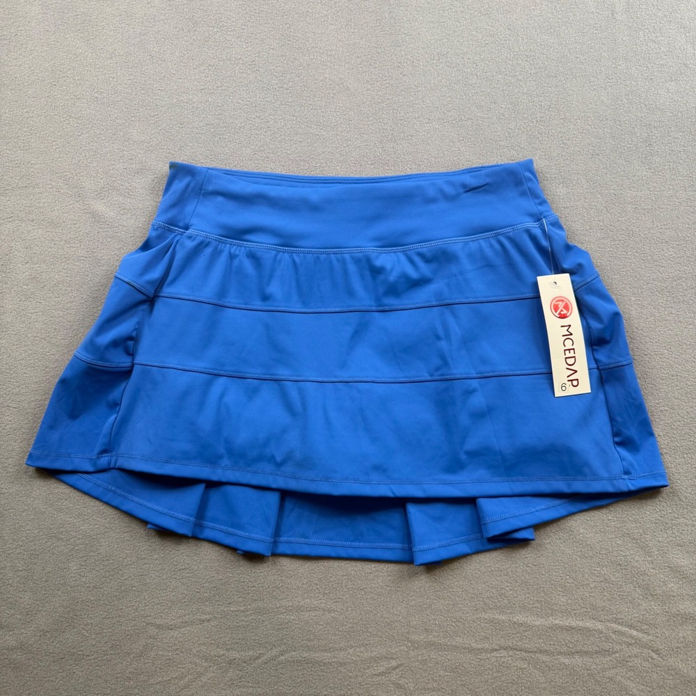 New Athletic Skort Tiered Pleated Tennis Golf Pickleball Activewear Blue Size 6